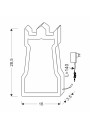 Tower table lamp 11 W LED 3000 K blue 16 cm - product dimensions