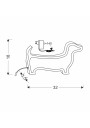 Dog table lamp 12 W LED 3000 K pink 32 cm - product dimensions