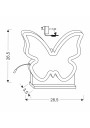 Butterfly table lamp 14 W LED 3000 K pink 28,5 cm - product dimensions