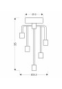 Saga ceiling light 5xE14 patyna / matowy black 25,5 cm - product dimensions