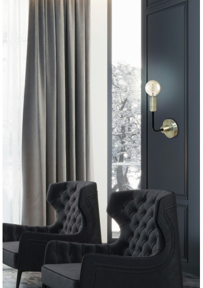 Saga wall light 1xE14 patyna / matowy black 12 cm