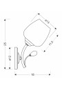 Lampa ścienna Estar 1xE27 chromowy + biały 18 cm - wymiary produktu