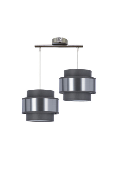 Hare pendant light 2xE27 chrome, grey / silver 50 cm