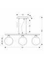 Lampa wisząca Somul 3xG9 chromowy 52 cm - wymiary produktu