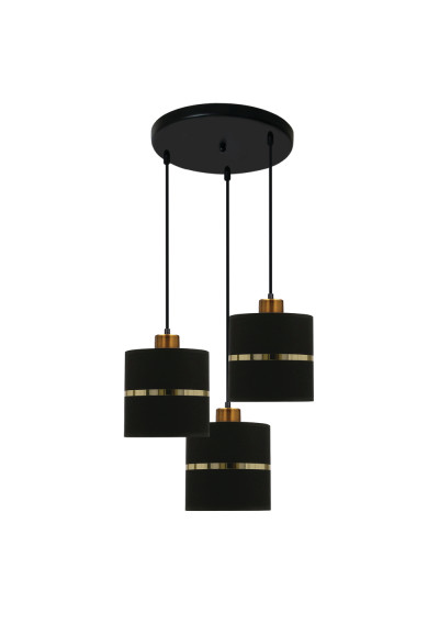 Assam pendant light 3xE27 black / gold 40 cm