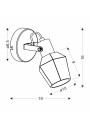 Randi wall light black 19 cm - product dimensions
