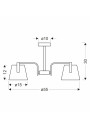 E14 ceiling light brown 55 cm - product dimensions