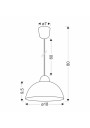 Vanilia pendant light 1xE27 white / cream 18 cm - product dimensions