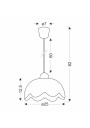 Lampa wisząca Bratek 1xE27 biały 25 cm - wymiary produktu