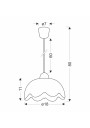 Bratek pendant light 1xE27 white 18 cm - product dimensions