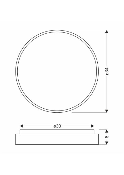 Plafon Texas 18 W LED 4000 K biały 34 cm - wymiary produktu