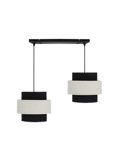 Benta pendant light 2xE27 black/cream 54 cm