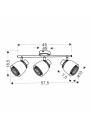 Aleksandria ceiling light 3xE14 black / gold 57,5 cm - product dimensions
