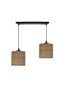 Lampa wisząca Legno 2xE27 czarny + orzechowy 36 cm