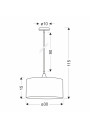Maloto pendant light 1xE27 black, grafit/złoto 30 cm - product dimensions
