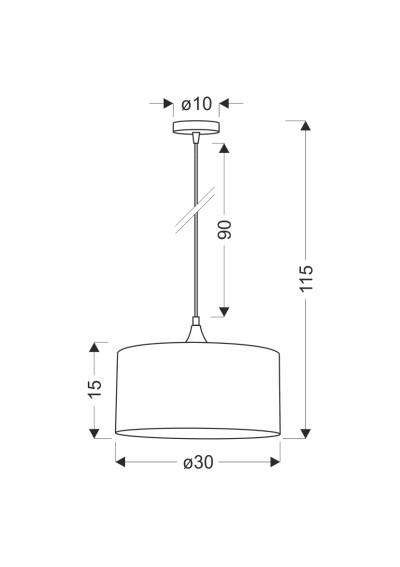 Lampa wisząca Maloto 1xE27 czarny, grafit/złoto 30 cm - wymiary produktu