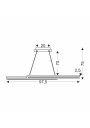 Sento pendant light 20 W LED 4000 K drewniany / black 97,5 cm - product dimensions