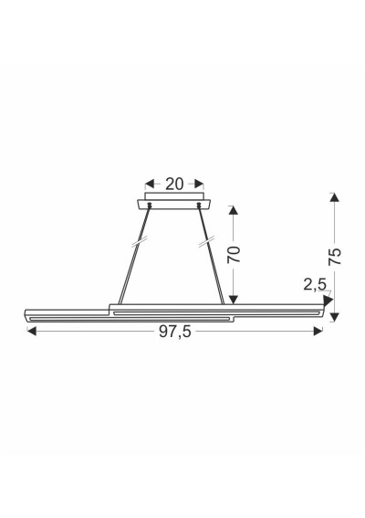 Sento pendant light 20 W LED 4000 K drewniany / black 97,5 cm - product dimensions