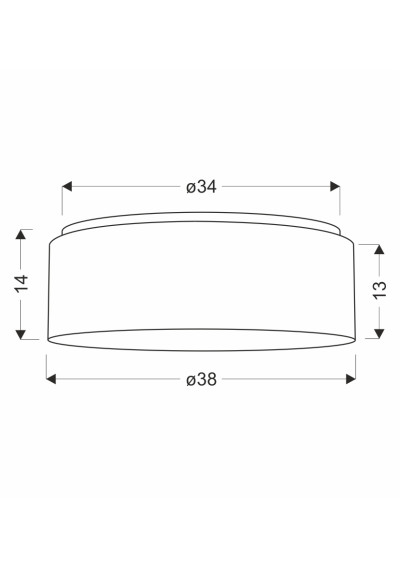 Lampa sufitowa Kiddy 2xE27 niebieski 38 cm - wymiary produktu