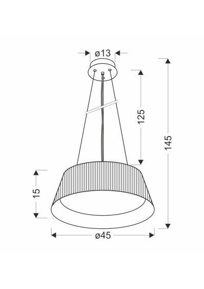 Umbria pendant light 24 W LED 4000 K white / drewniany 45 cm - product dimensions