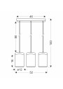 Wels ceiling light black / drewniany 52 cm - product dimensions