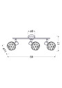 Lampa sufitowa Acrobat 3xE14 czarny + miedziany 59 cm - wymiary produktu