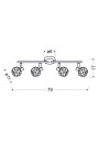 Lampa sufitowa Acrobat 4xE14 czarny + miedziany 79 cm - wymiary produktu
