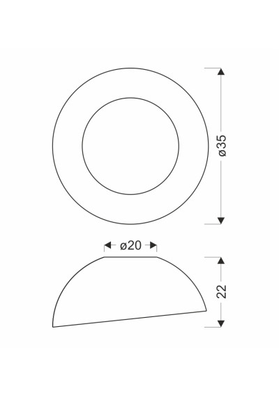 Plafon Trento 18 W LED 4000 K biały + drewniany 35 cm - wymiary produktu