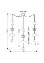 Trio pendant light 11 W LED 3000 K 100 cm - product dimensions
