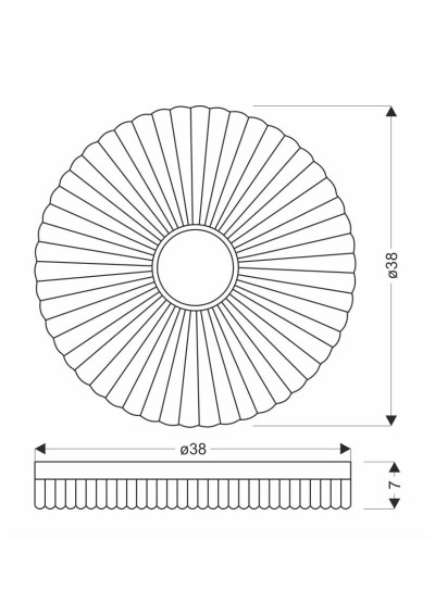 Plafon Tart 24 W LED 4000 K biały + drewniany 38 cm - wymiary produktu