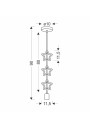 Single pendant light 1xE27 white/blue/pink 11,5 cm - product dimensions