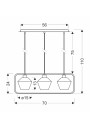 Niko pendant light 3xE27 70 cm - product dimensions