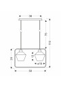 Lampa wisząca Niko 2xE27 50 cm - wymiary produktu