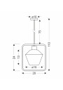 Niko pendant light 1xE27 black / clear 20 cm - product dimensions