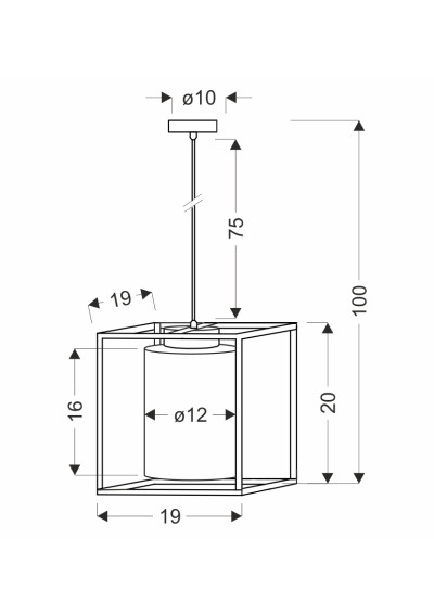 Lampa wisząca Luri E27 19 cm - wymiary produktu