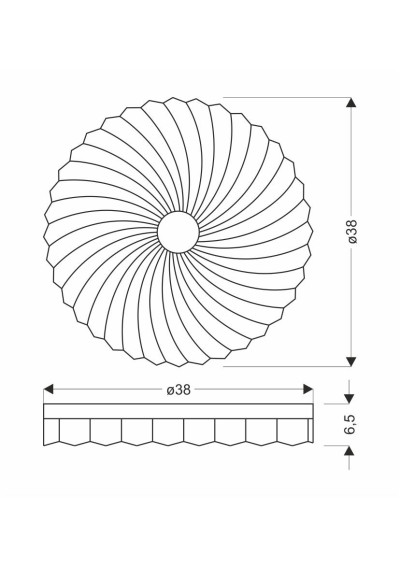 Lemo ceiling light 24 W LED 4000 K white / drewniany 38 cm - product dimensions