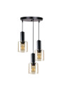 Lampa wisząca Isar 3xE27 czarny+bursztynowy 35 cm