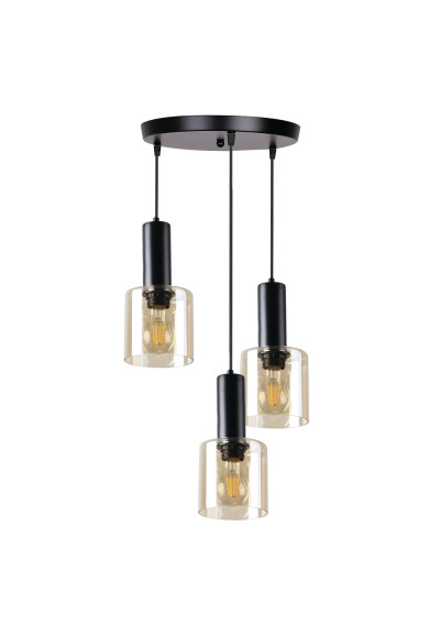 Isar pendant light 3xE27 black/bursztynowy 35 cm