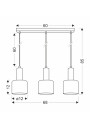 Lampa wisząca Isar 3xE27 czarny+bursztynowy 68 cm - wymiary produktu