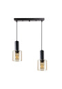 Lampa wisząca Isar 2xE27 czarny+bursztynowy 46 cm