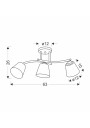 Greco ceiling light 3xE27 brunatny/gold 63 cm - product dimensions