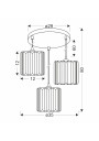 Glassia pendant light 3xE27 black, kryształki bezbarwne 35 cm - product dimensions