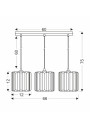 Glassia pendant light 3xE27 black, kryształki bezbarwne 66 cm - product dimensions