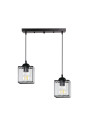 Glassia pendant light 2xE27 black, kryształki bezbarwne 46 cm