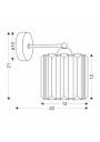 Glassia wall light 1xE27 black, kryształki bezbarwne 22 cm - product dimensions