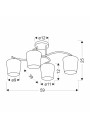 Lampa sufitowa Esnyr 4xE27 chromowy+biały+czarny 59 cm - wymiary produktu
