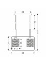 Lampa wisząca Crown 2xE27 czarny + beżowy 50 cm - wymiary produktu