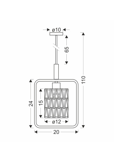 Lampa wisząca Crown 1xE27 czarny + beżowy 20 cm - wymiary produktu