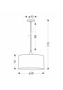 Anaka pendant light 1xE27 black / beige / brown 30 cm - product dimensions