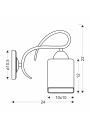 Lampa ścienna Italo 1xE27 chromowy + srebrny 24 cm - wymiary produktu